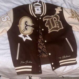 Brown and Cream Striped Jacket